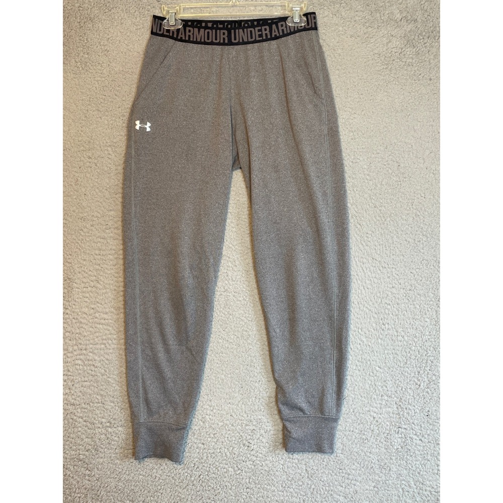Under Armour HeatGear Jogger Pants Womens XS Gray Activewear Running Workout
